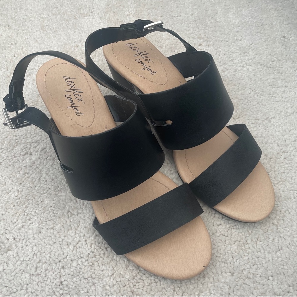 Never been worn black wedge heels